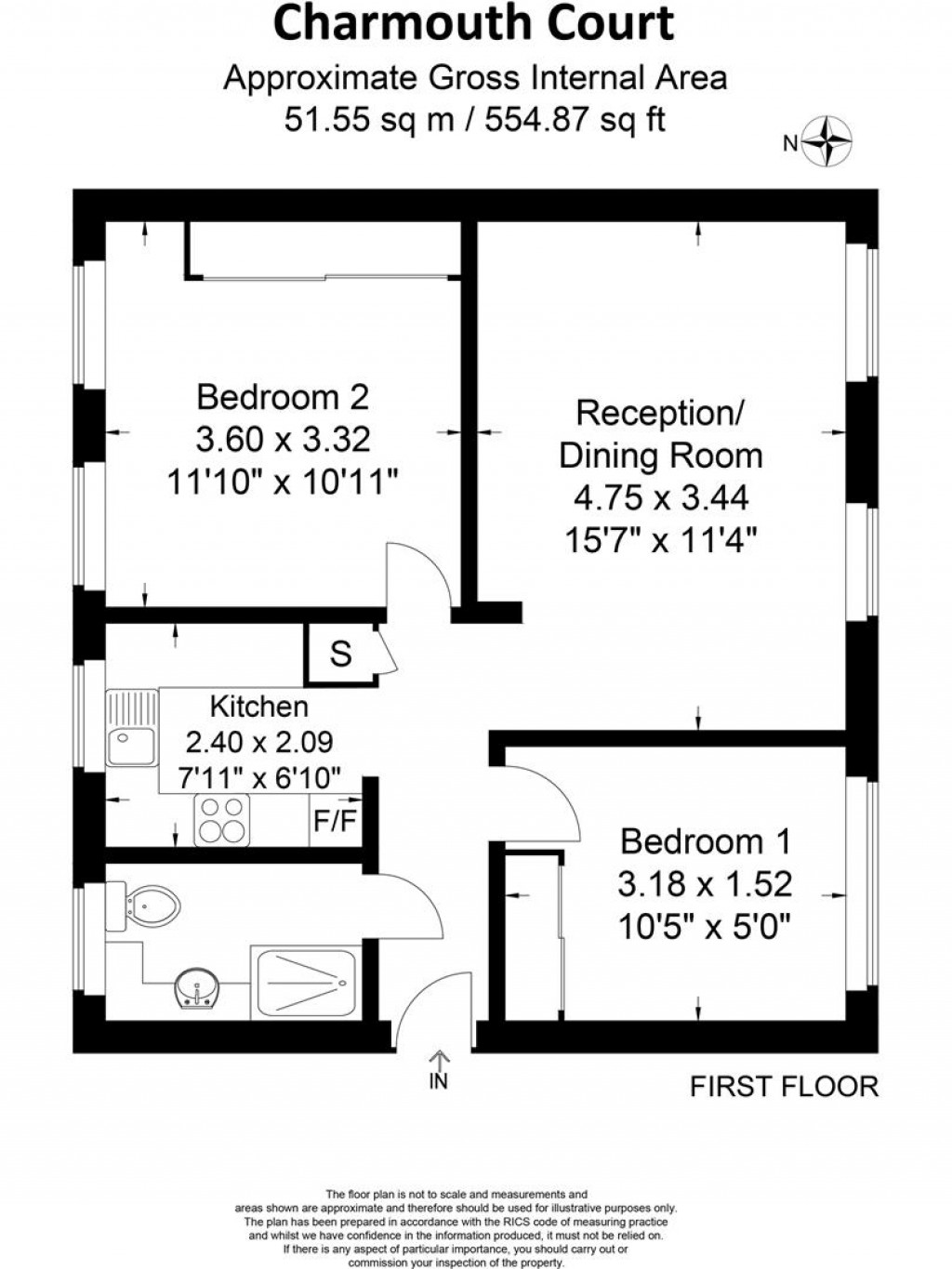 Floorplans For Charmouth Court, Kings Road, Richmond