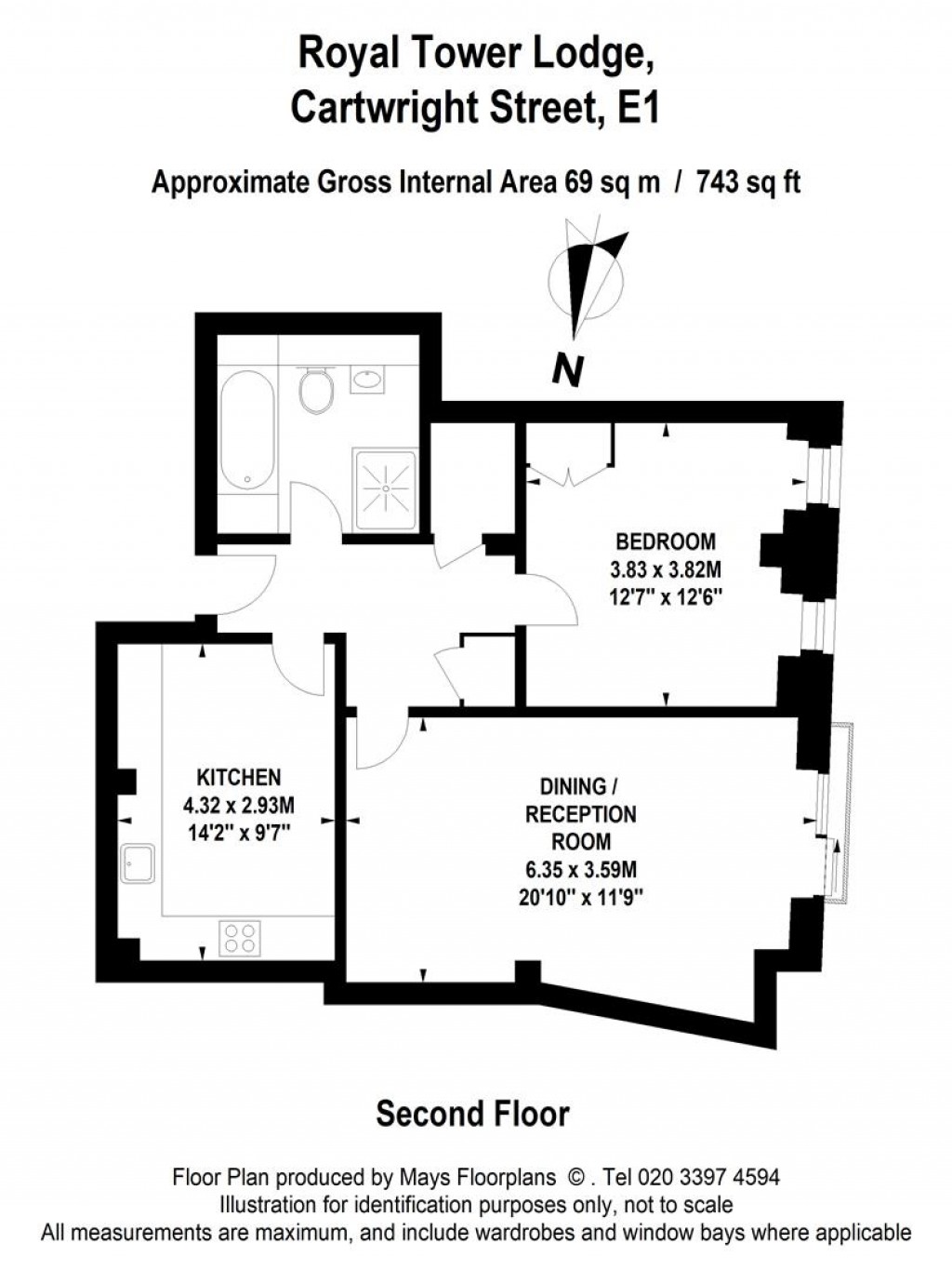 Floorplans For Royal Tower Lodge, Cartwright Street, London