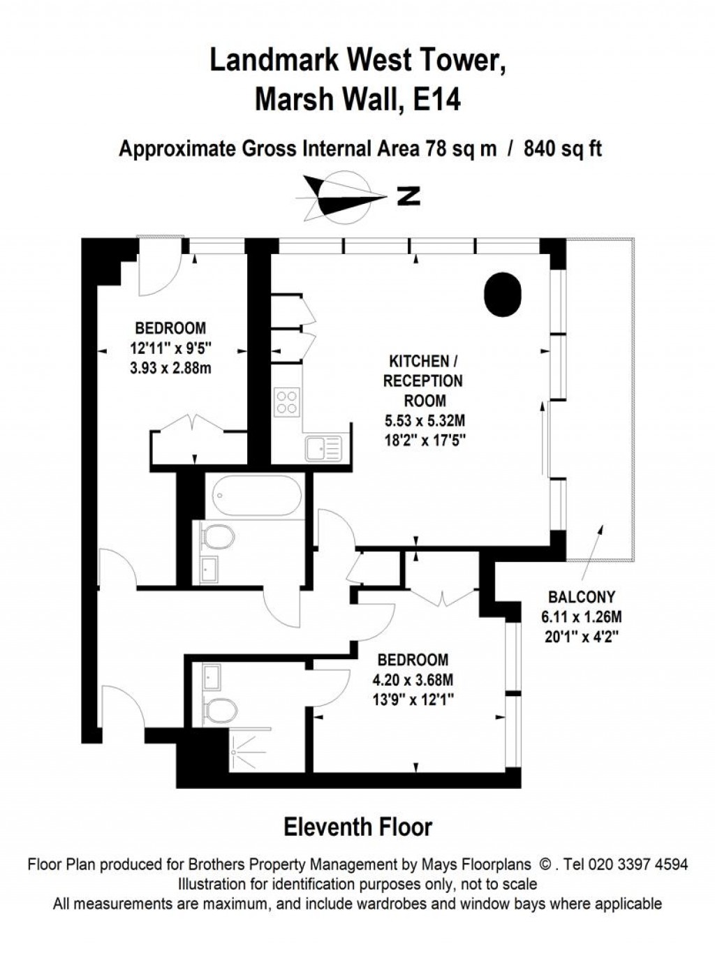 Floorplans For Landmark West Tower, 22 Marsh Wall, London